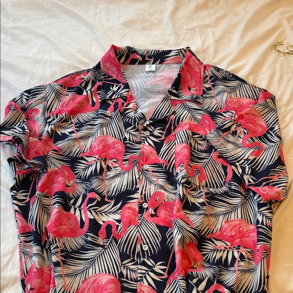 Silkworld Flamingo Print Shirt XXL